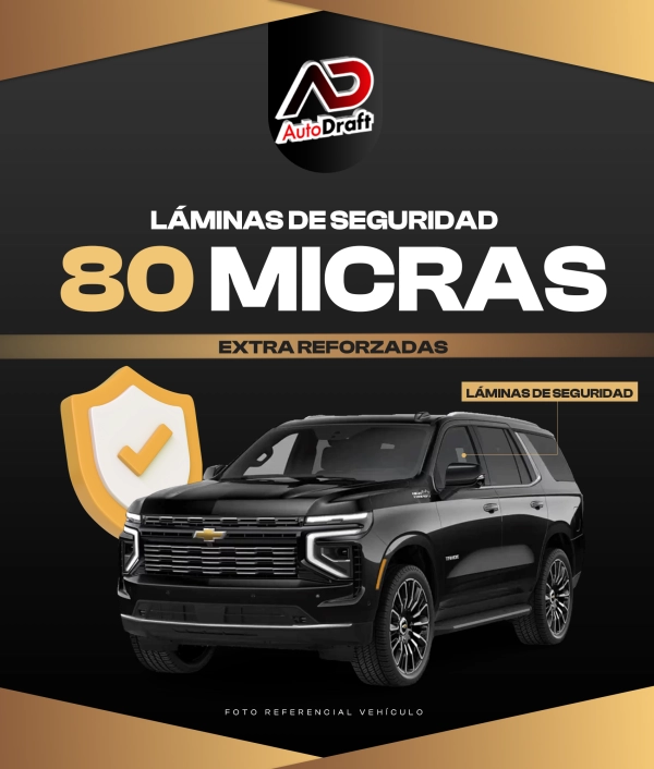Lámina de Seguridad Automotriz 80 Micras