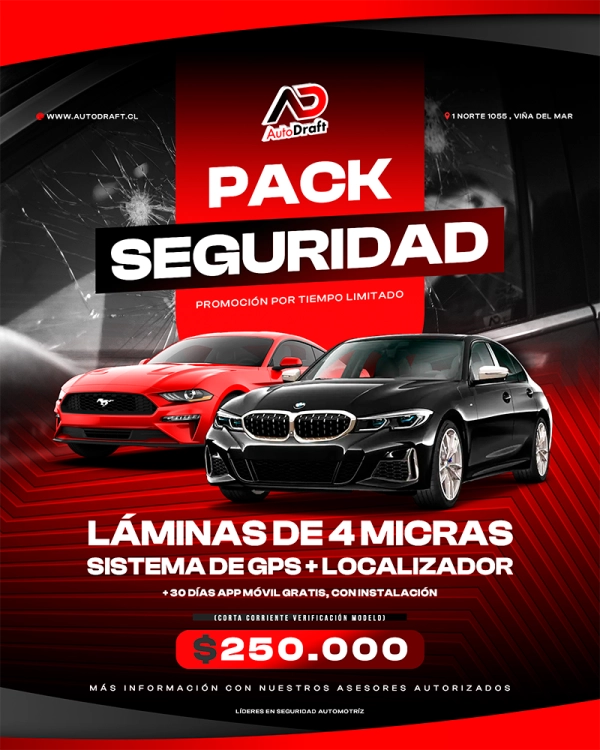 Pack de Seguridad Vehicular: Láminas 4 Micras + GPS con App Móvil (30 Días Gratis)