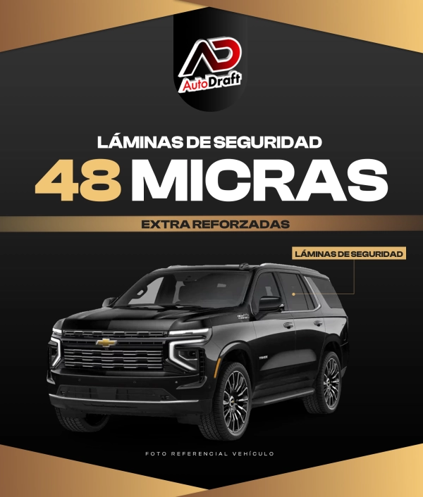 Lámina de Seguridad Automotriz 48 Micras Premium