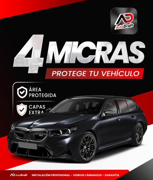 Lámina de Seguridad para Autos de 4 micras