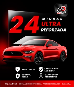 Lámina de Seguridad Automotriz 24 Micras Ultra Reforzada
