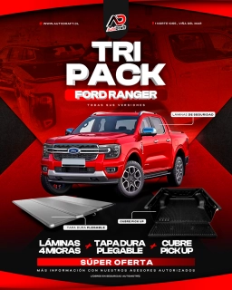 Pack Completo Ford Ranger XLT–XLS–XL | Láminas 4 Micras + Cubre Pickup + Tapa Dura de Aluminio