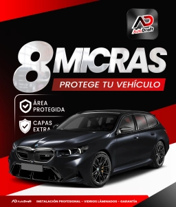 Láminas de seguridad automotriz intermedia - 8 micras