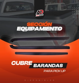 Cubre Barandas Pickup Plástico ABS Resistente con Cinta Doble Contacto