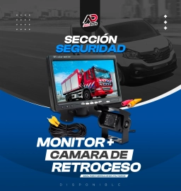 Kit Completo Monitor + Cámara de Retroceso para Vehículos Utilitarios y Camiones