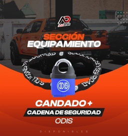Candado Odis Off Road 60 mm + Cadena 10 mm x 1,4 m | Alta Resistencia
